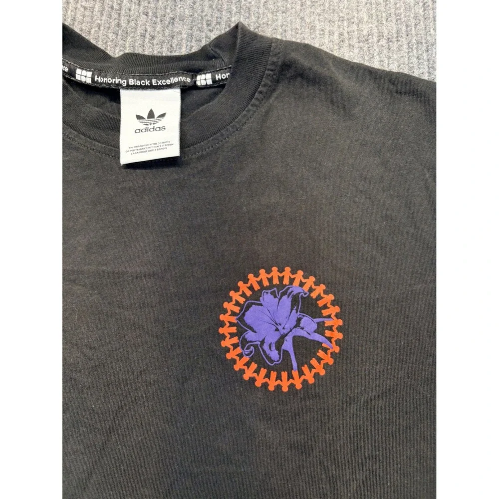 Adidas Originals Honoring Black Excellence Graphic T-Shirt Black Mens Small